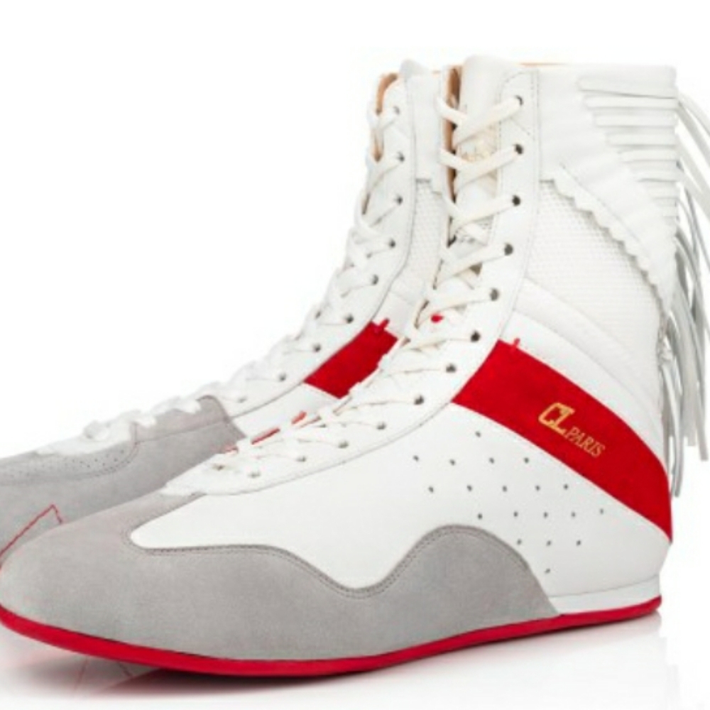 Christain Louboutin MY K.O. Veau Vel/Calf/Mesh Hi-Top/Boot in size 42